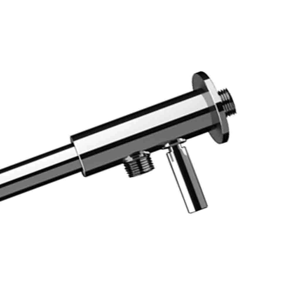 Braccio doccia minimal in ottone cromato 40 cm con deviatore