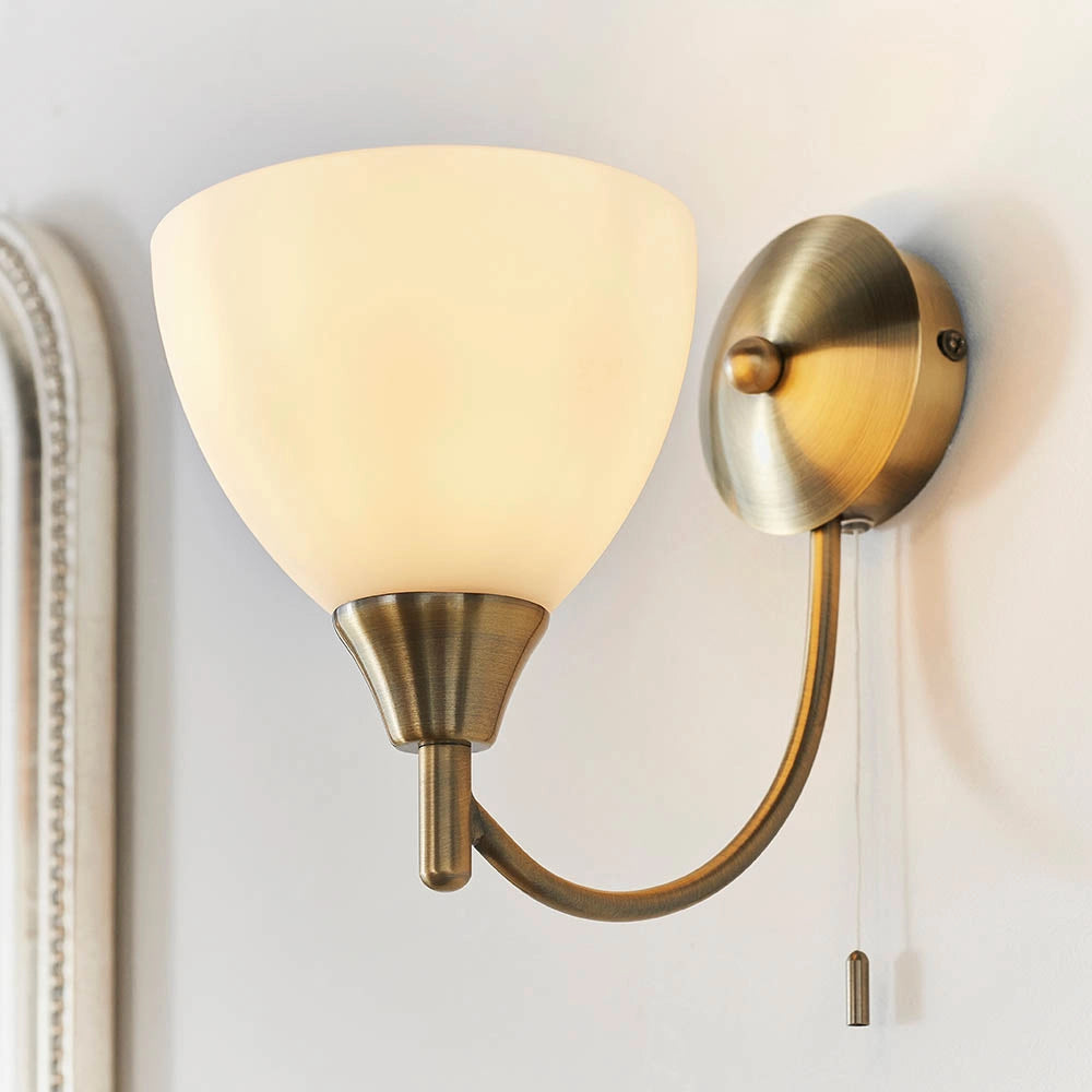 Applique retrò ottone anticato con tirante E14 Endon