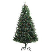 Albero Natale Artificiale Incernierato con Bacche Rosse 180 cm 356733