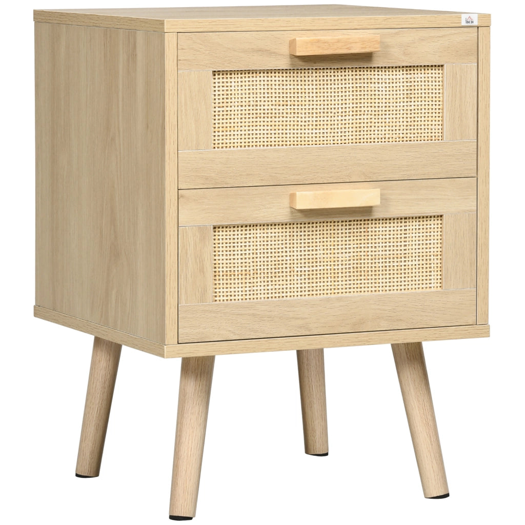 Comodino con 2 cassetti e gambe in legno ¨C Minimal ¨C 40x40x56 cm naturale