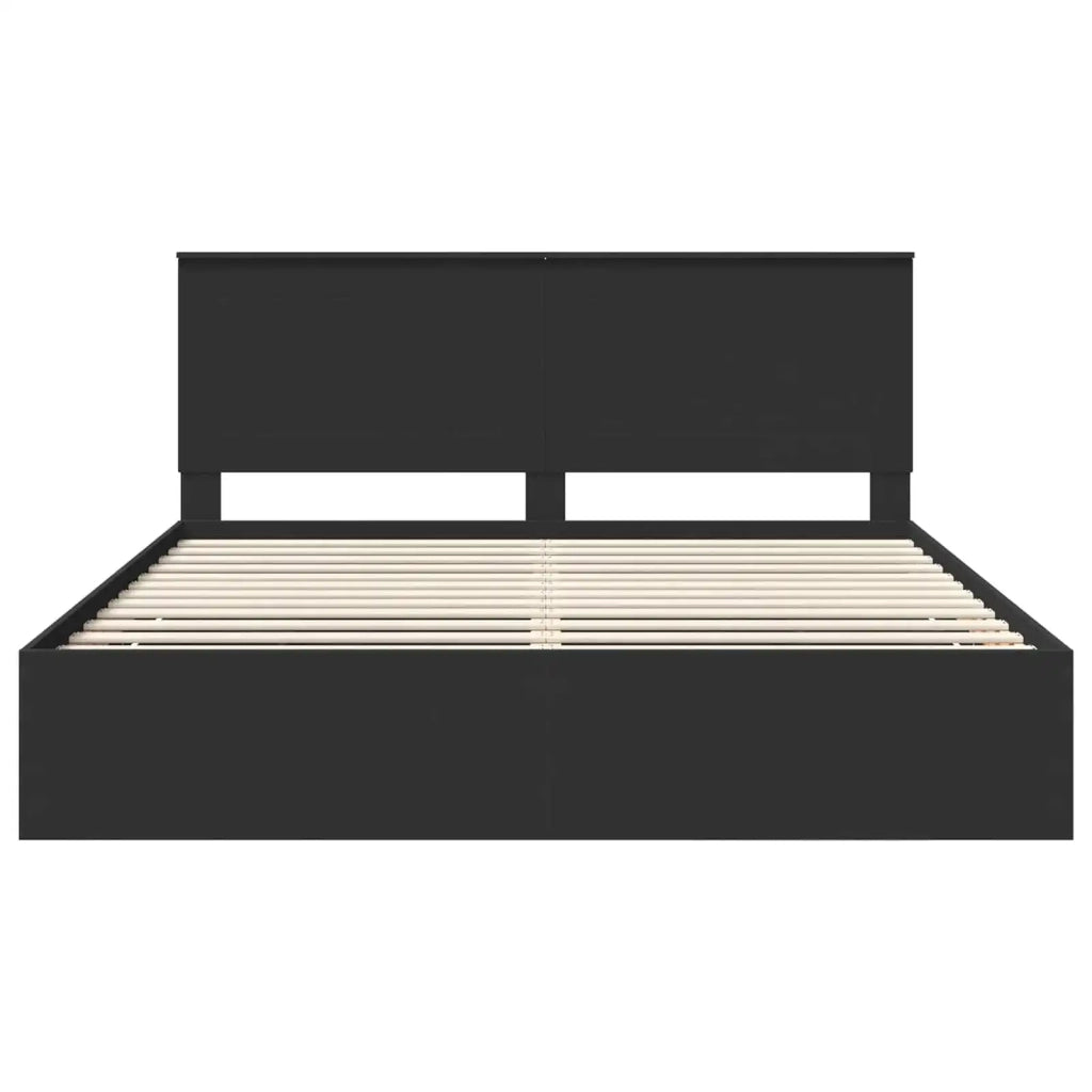 Letto matrimoniale | Letto per adulti | Struttura del letto Nero 180 x 200 cm Legno Ingegnerizzato