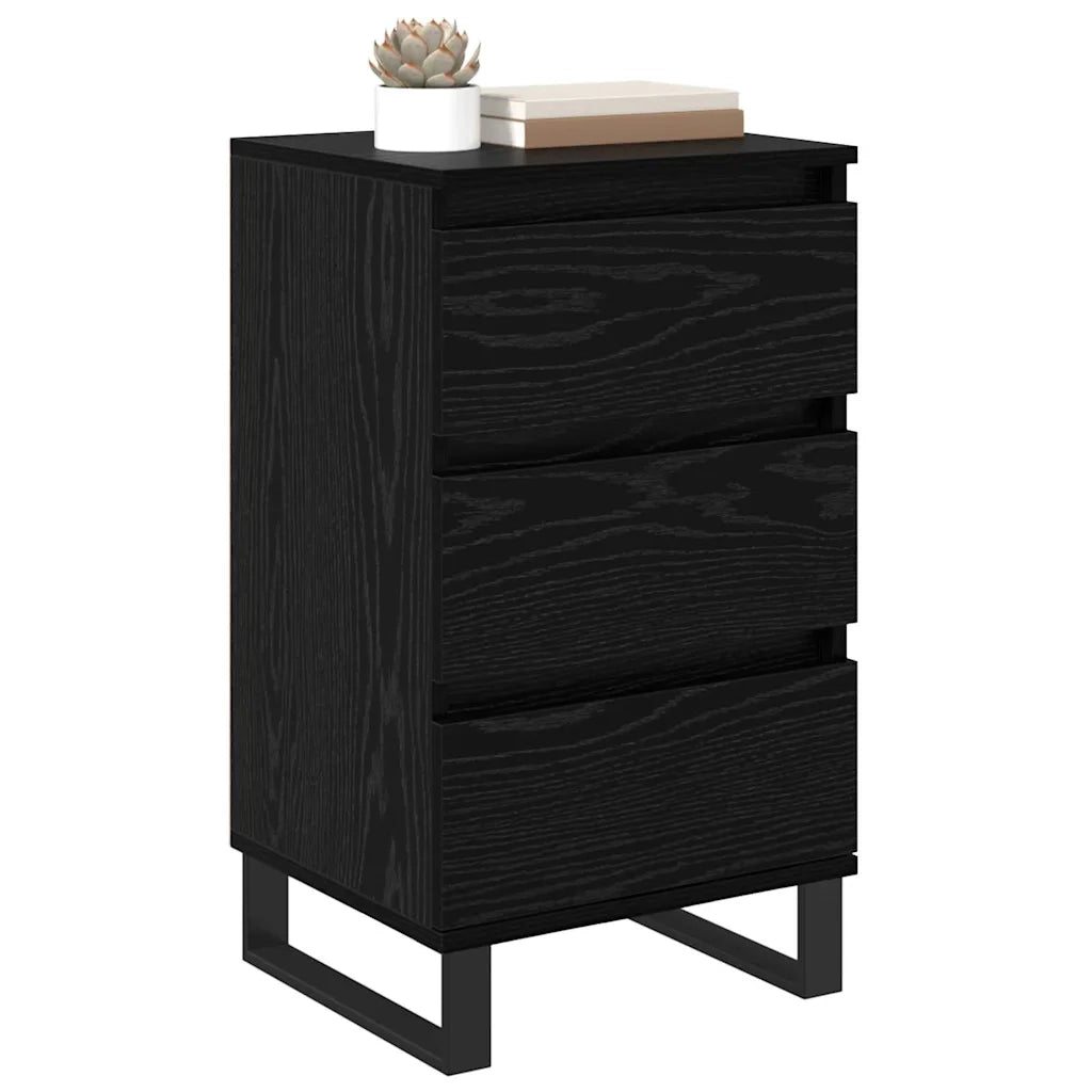 Credenza con Cassetto-Buffet-Armadio da cucina Rovere nero Legno multistrato