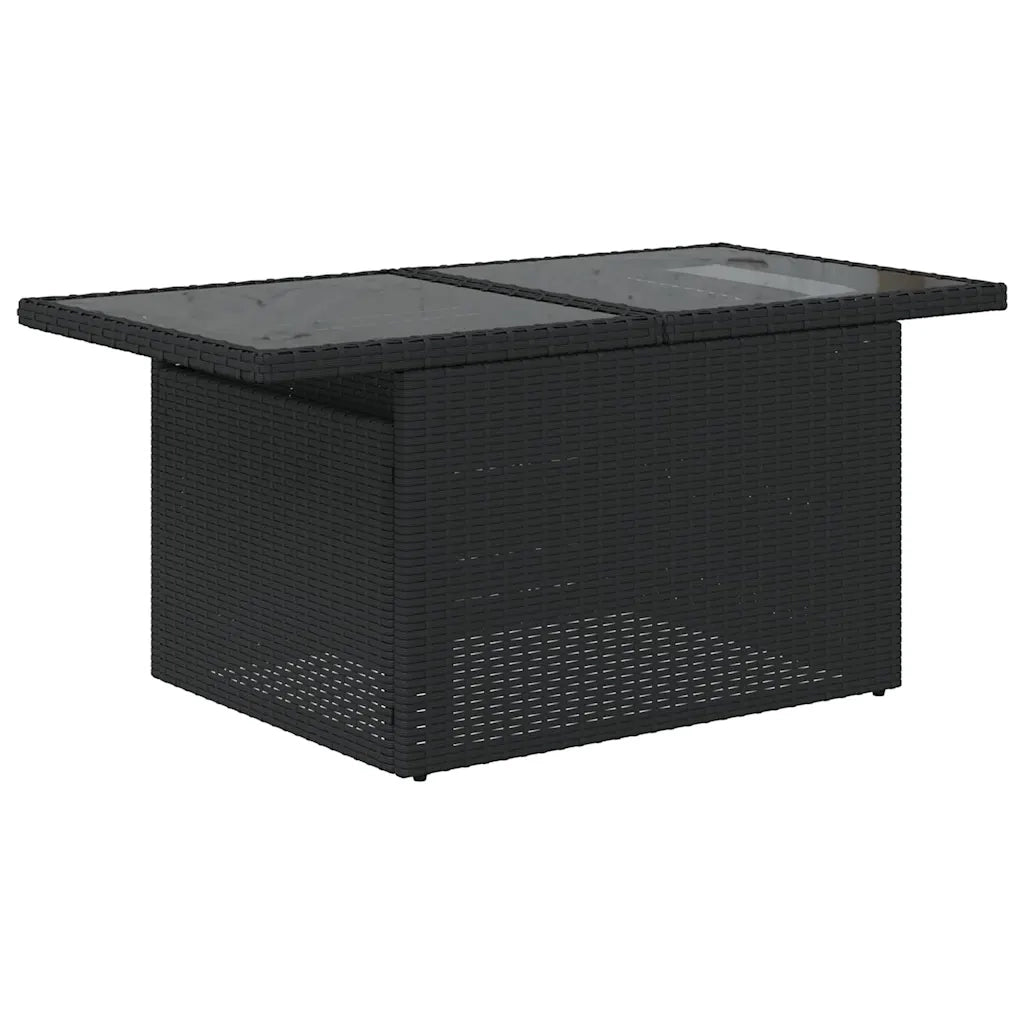 Set Divano da Giardino 6 pz con Cuscini Nero in Polyrattan 3326096