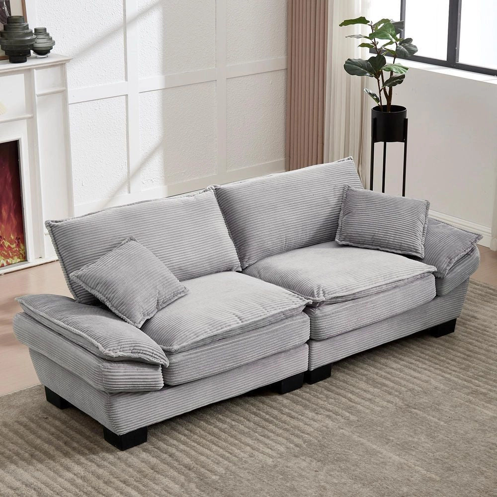 Divano doppio semplice - Xylo - grigio chiaro, copripiumino, versatile