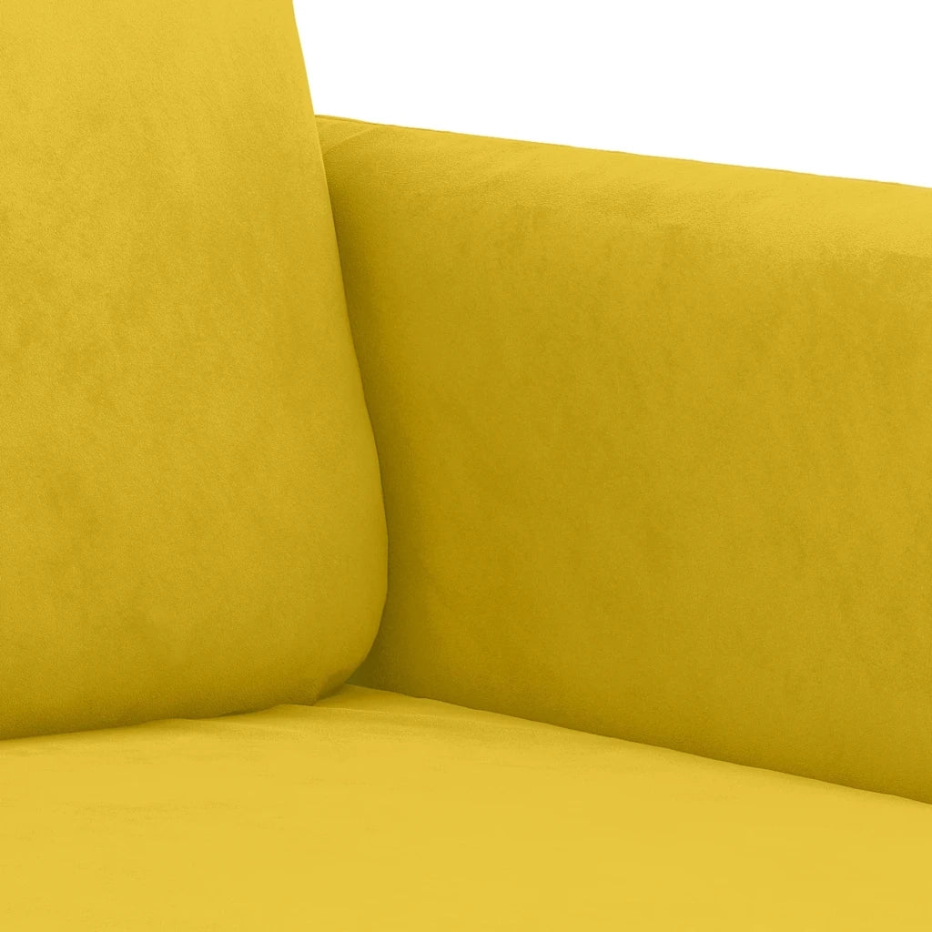 Set di Divani 2 pz con Cuscini Giallo in Velluto