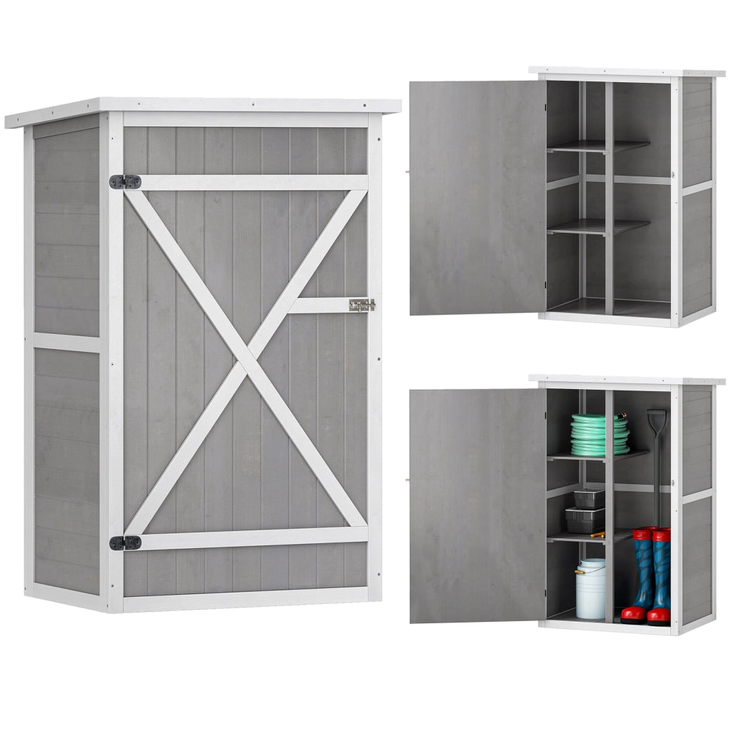 Casetta da Giardino con Ripiani ¨C Minimal ¨C 75x56x115cm Grigio