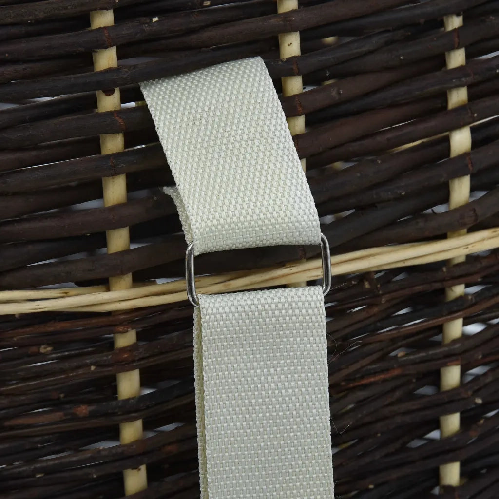 Cesta per Legna con Spallacci 57x51x69cm Salice Naturale cod mxl 13051