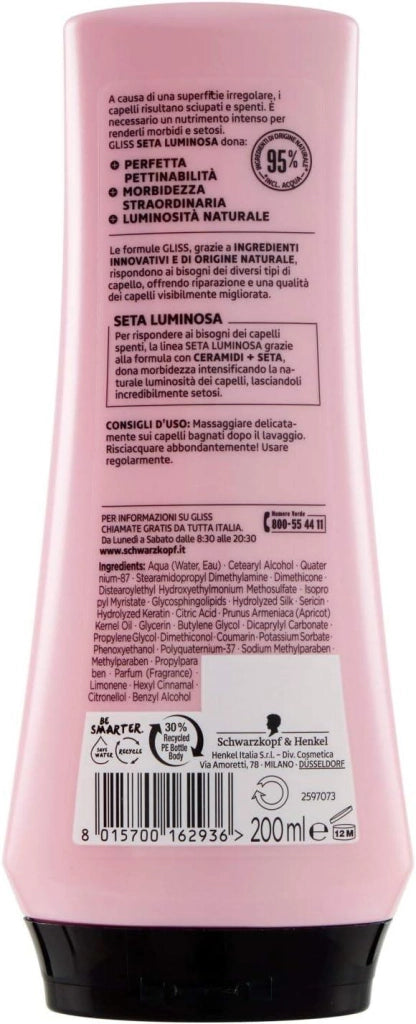 SCHWARZKOPF GLISS BALSAMO ILLUMINANTE PER CAPELLI SPENTI 200 ML PER CAPELLI SPENTI