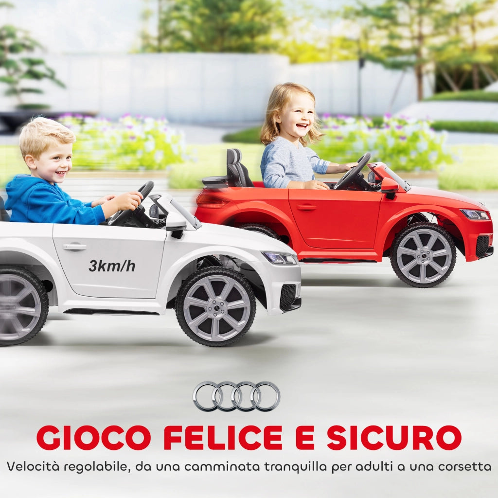 Macchina Elettrica per Bambini con Telecomando e Fari LED ¨C Minimal ¨C Bianco