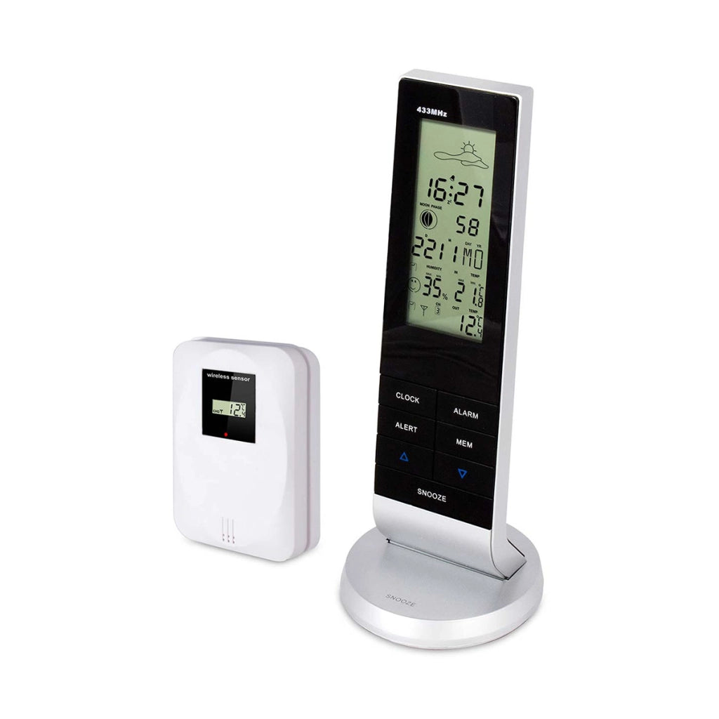 Stazione meteorologica con sensore wireless Modello WS-1150 Nero / Argento Alecto