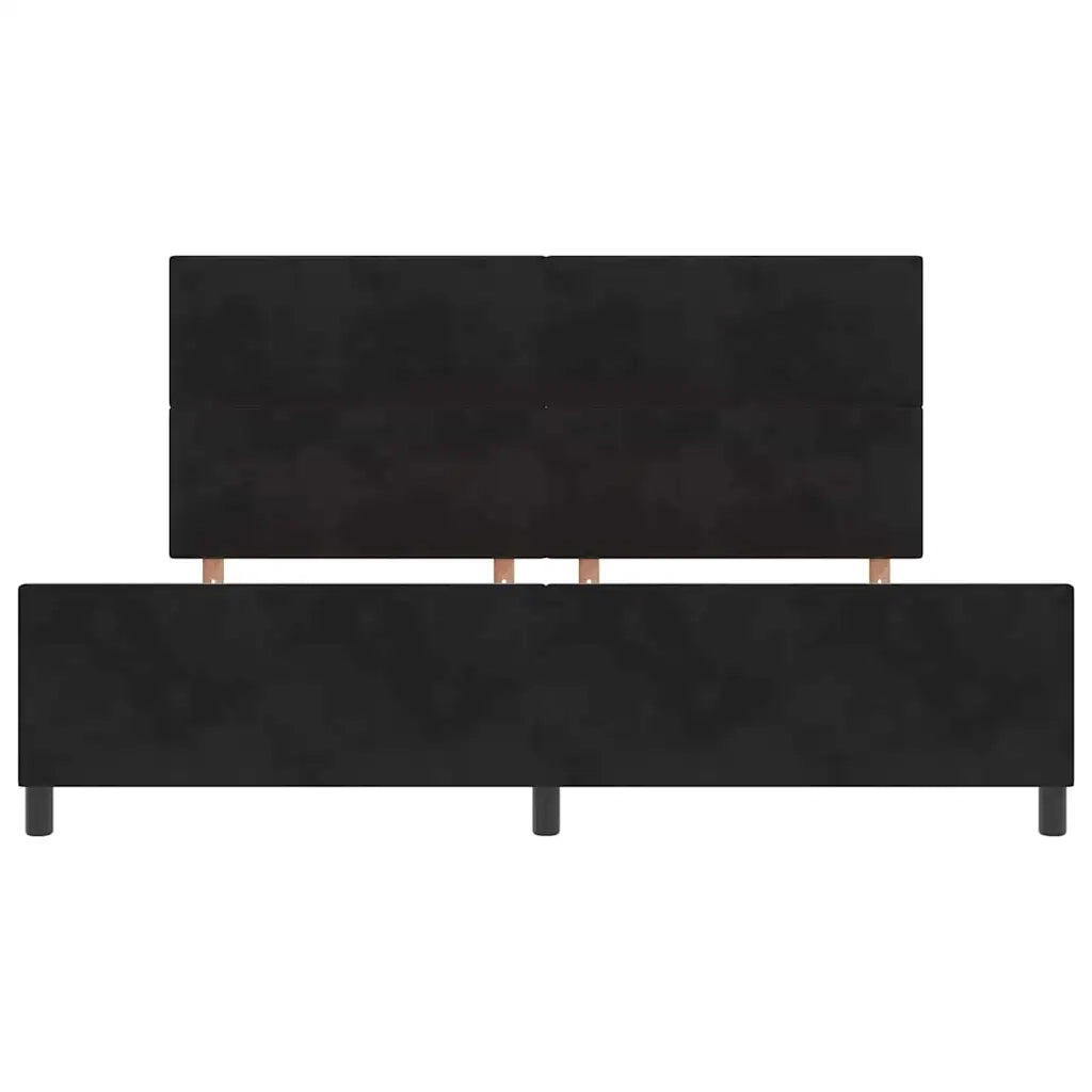 Letto a molle con testiera Nero 200 x 200 cm Velluto 3344965