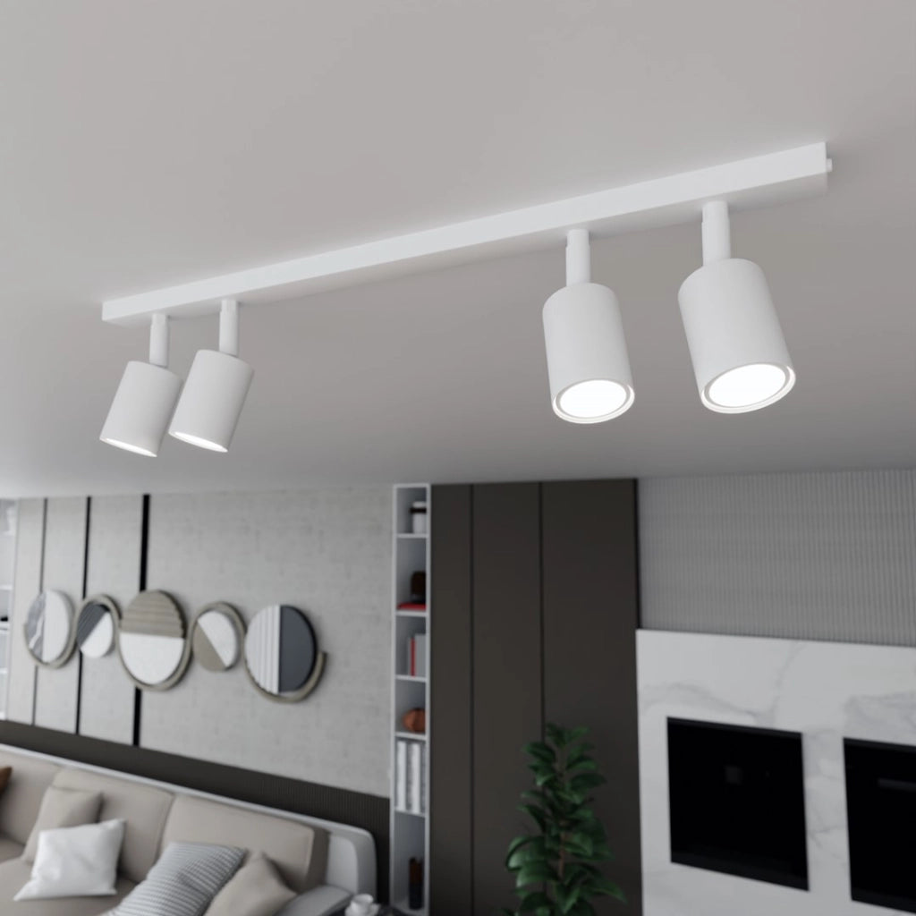 Plafoniera minimalista bianca 4 GU10 70cm Emibig Flash