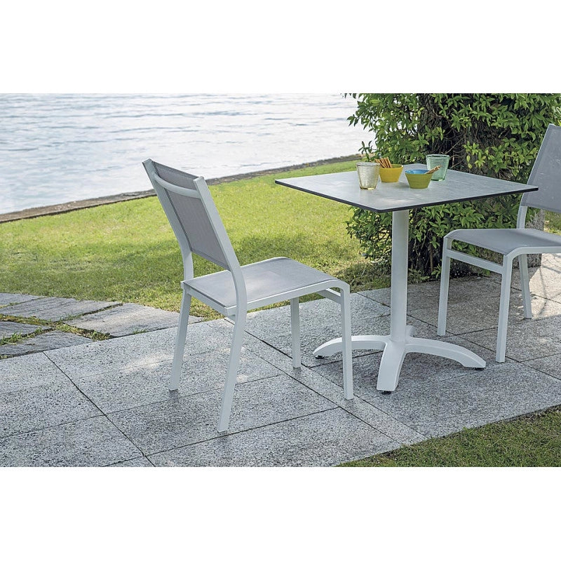Sedia Pola Alluminio Bianco Text Grigio Chiaro Moia
