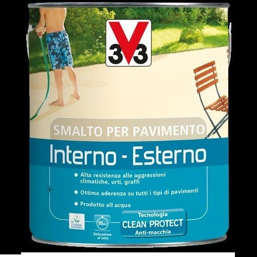 Smalto grigio chiaro pavimenti interno ed esterno all'acqua  0,5 lt