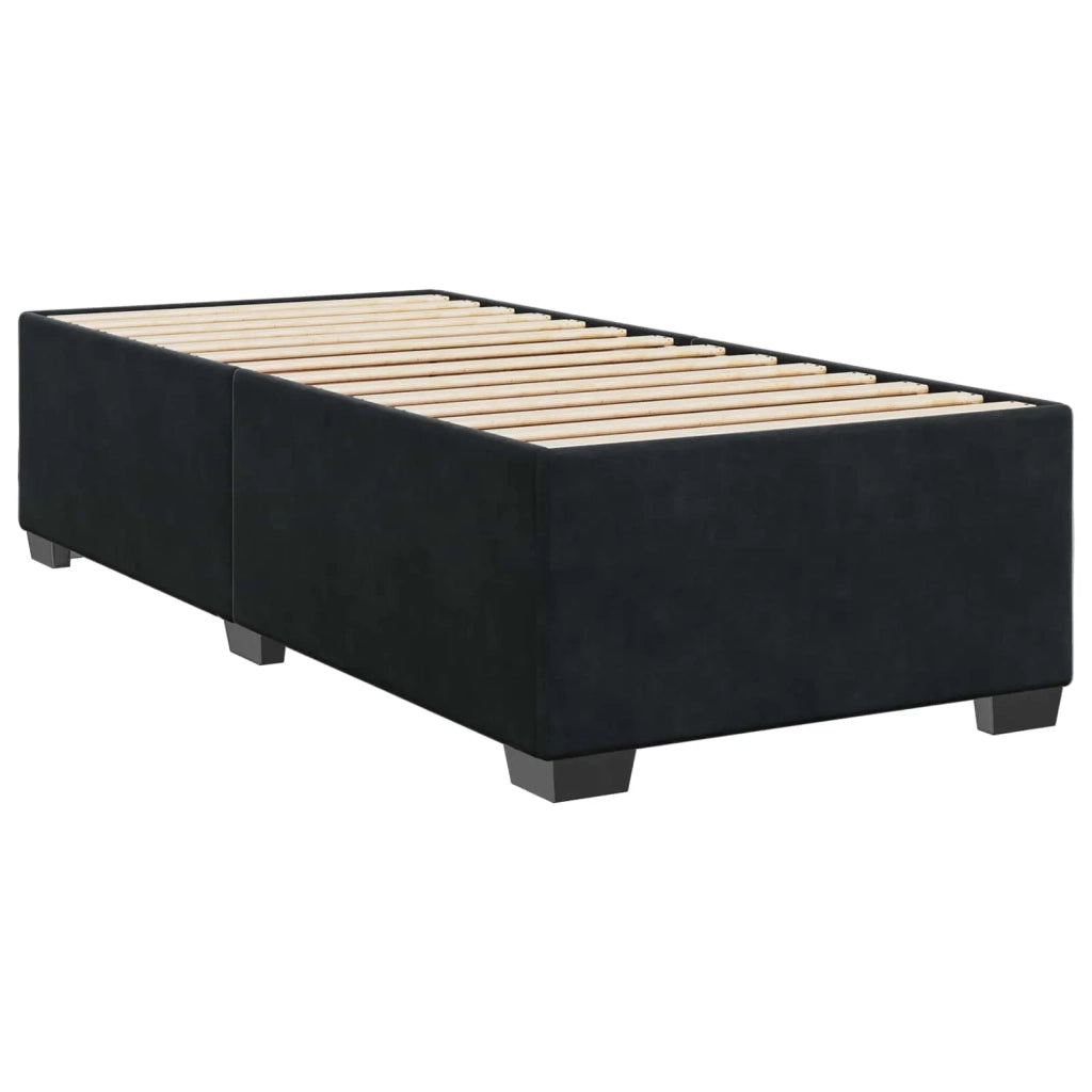 Letto box spring con materasso Nero 100 x 200 cm Velluto 3450658