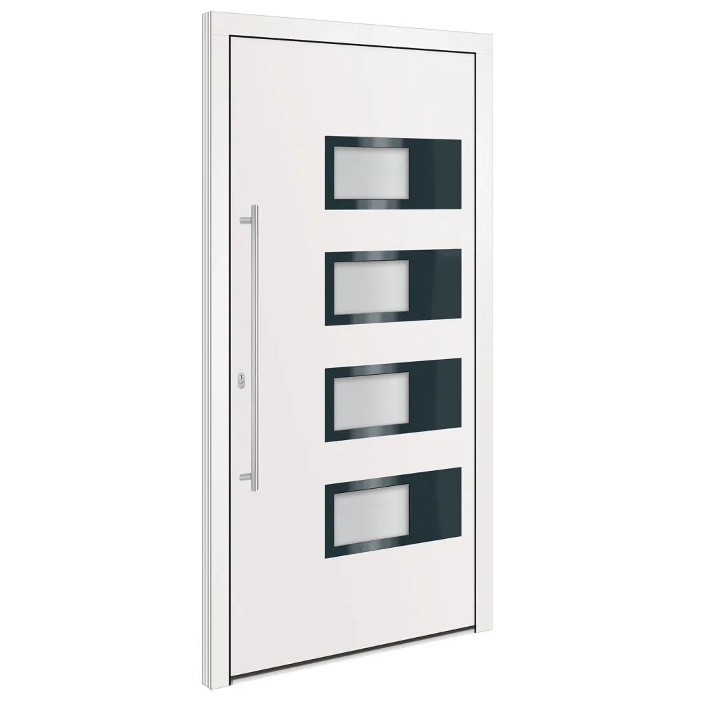 Porta Ingresso Bianca 100x200 cm in Alluminio e PVCcod mxl 117997
