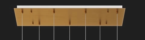 SOSP. OTTONE SATINATO 7 LUCI RETTANGOLARE VETRI (2 X PICCOLO RU + 2 X PICCOLO ZA + 2 X GRANDE RU + 1 X GRANDE ZA) 1191OS-S7 RMIX-ZR