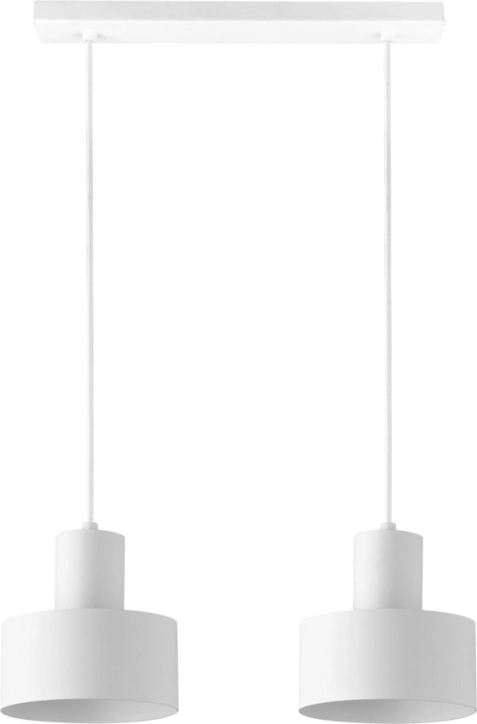 Lampada sospensione bianca minimal doppia Rif 2xE27 Sigma
