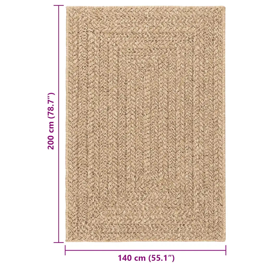 Tappeto del soggiorno | Tappeto ZIZUR 140x200 cm Aspetto Iuta per Interni ed Esterni
