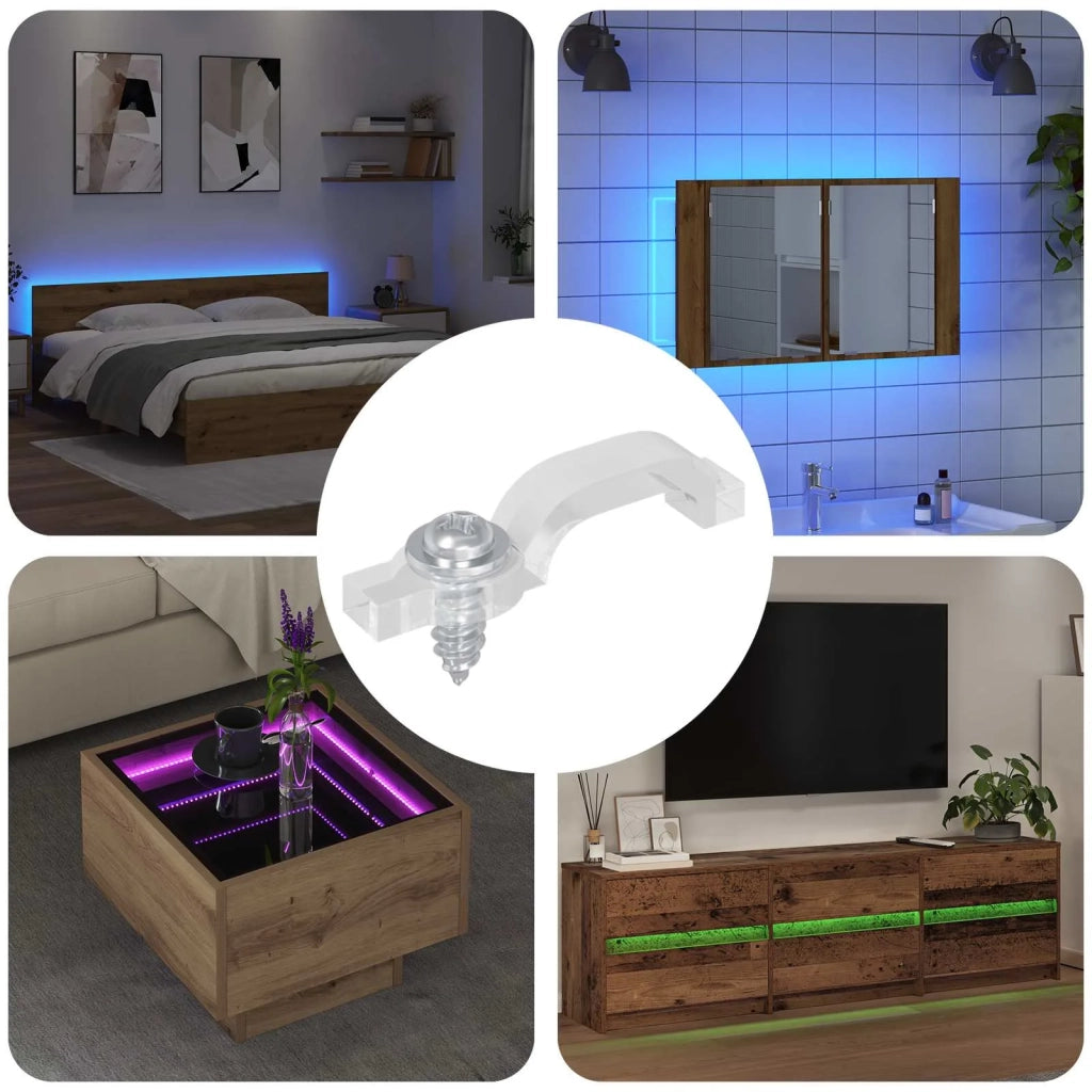 Clip per Striscia LED 12 pcs Trasparente 23,8 x 7,3 x 4,3 mm 864927