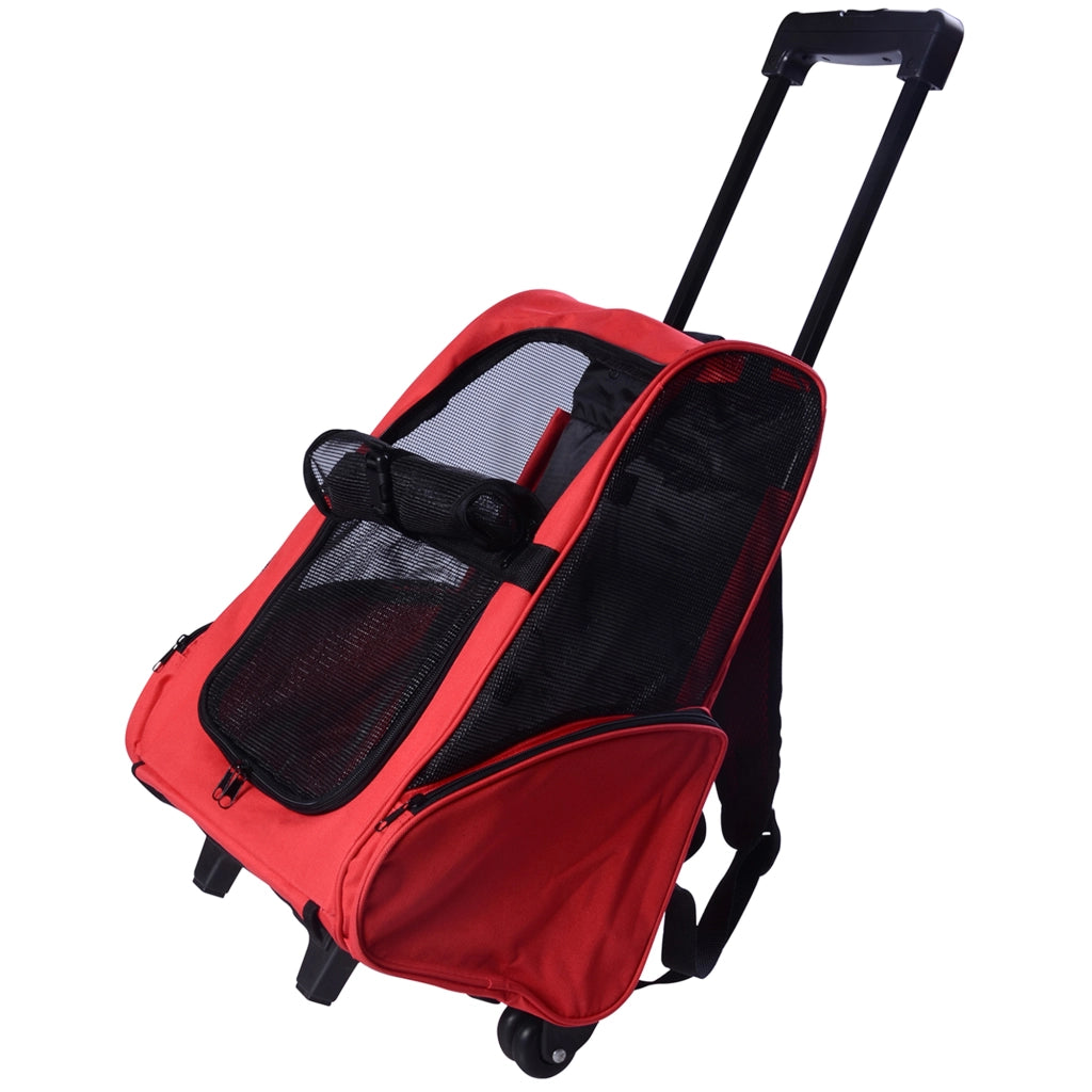 Carrello Trasporto per Cane 2 in 1 ¨C Minimal ¨C Rosso 42x25x55 cm