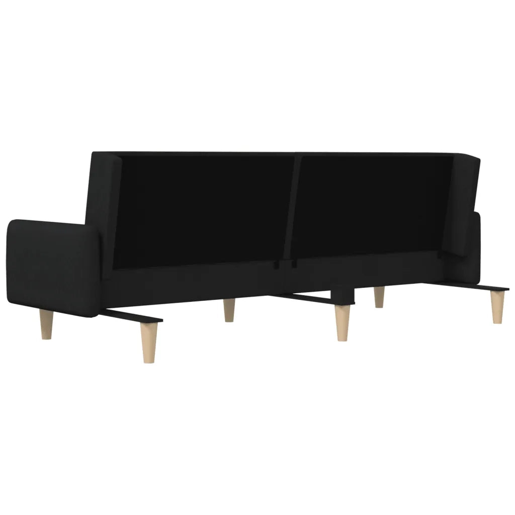 Divano Letto a 2 Posti Nero in Tessuto 375854