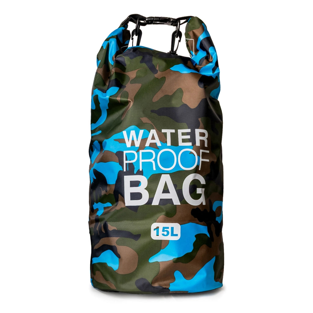 Semarese, Borsa Impermeabile Capacità 15 lt, blu Mimetica