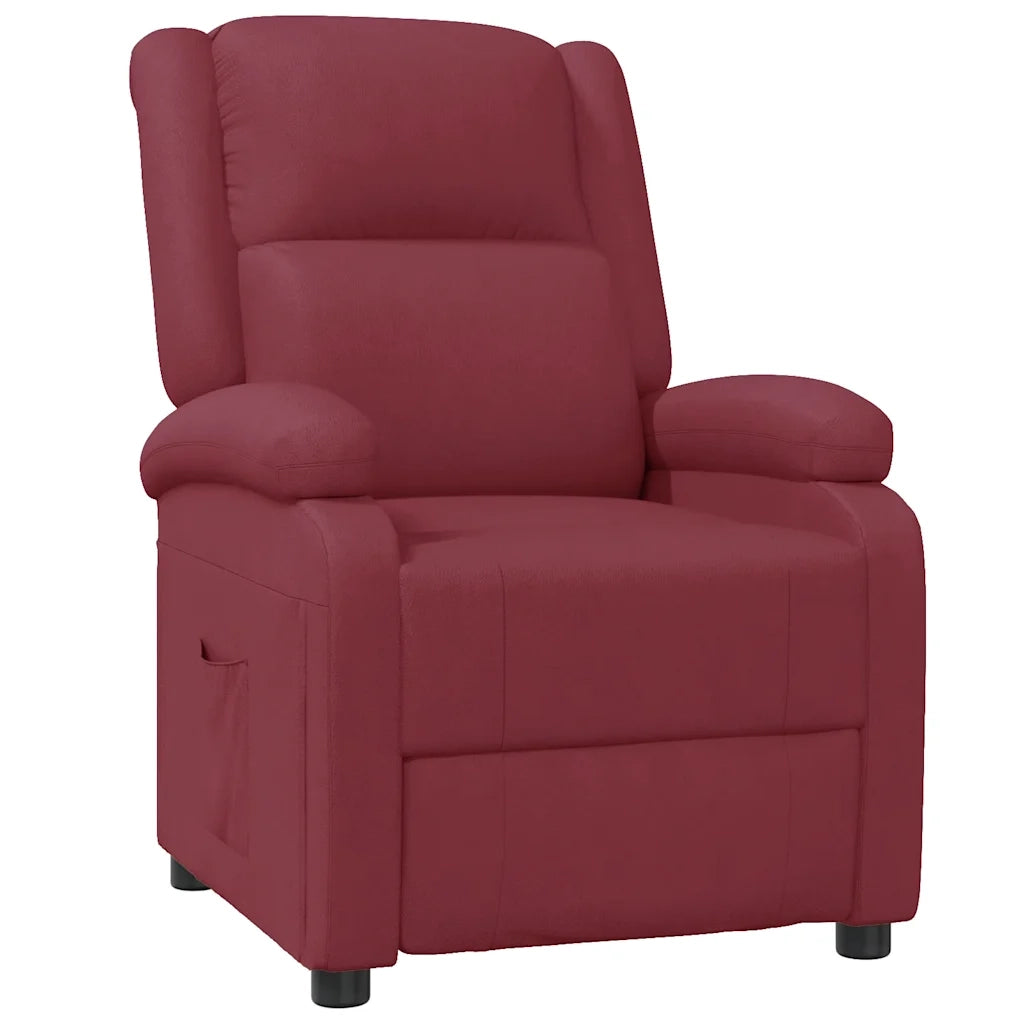 Poltrona Reclinabile Rosso Vino in Similpelle 340173