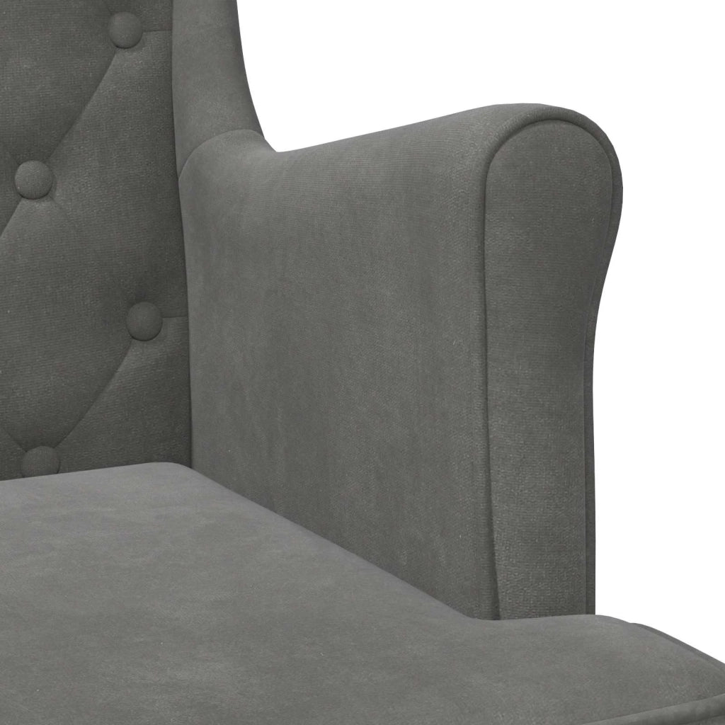 Poltrona Grigio Scuro Velluto 42029927