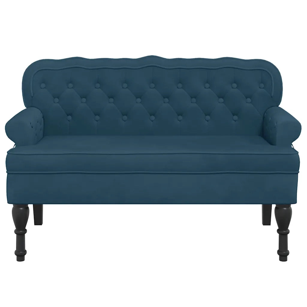 Panca con Schienale Blu 119,5x64,5x75 cm in Velluto CFW7391610