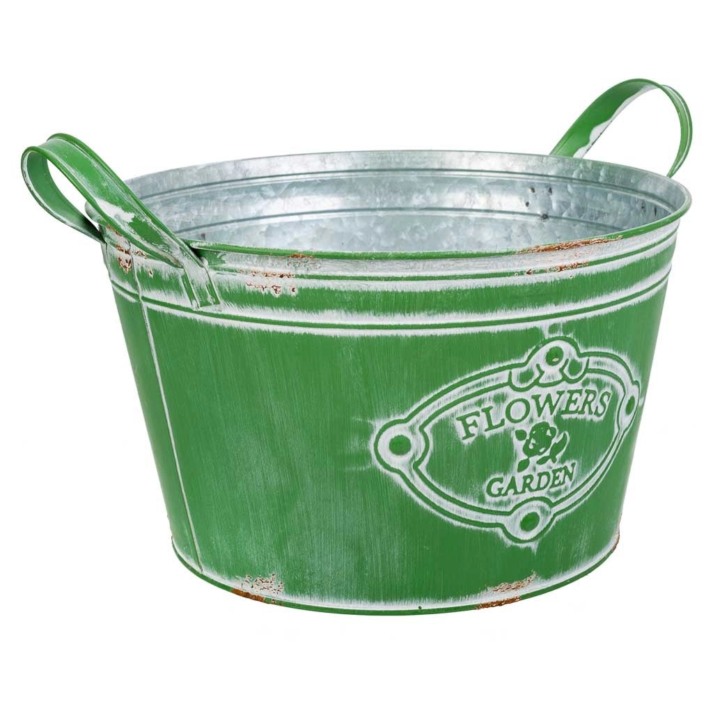 Lavabo in metallo verde 34xp26,5x16/20,5hb:20,5