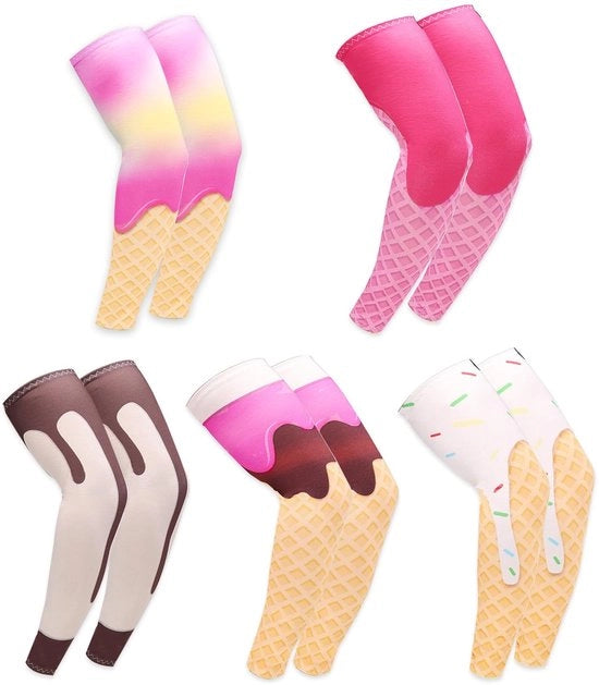 Bracciali per braccia da corsa - 5 paia - Poliestere - Compressi - Sport all'aperto - Raffreddanti - Protezione per le braccia