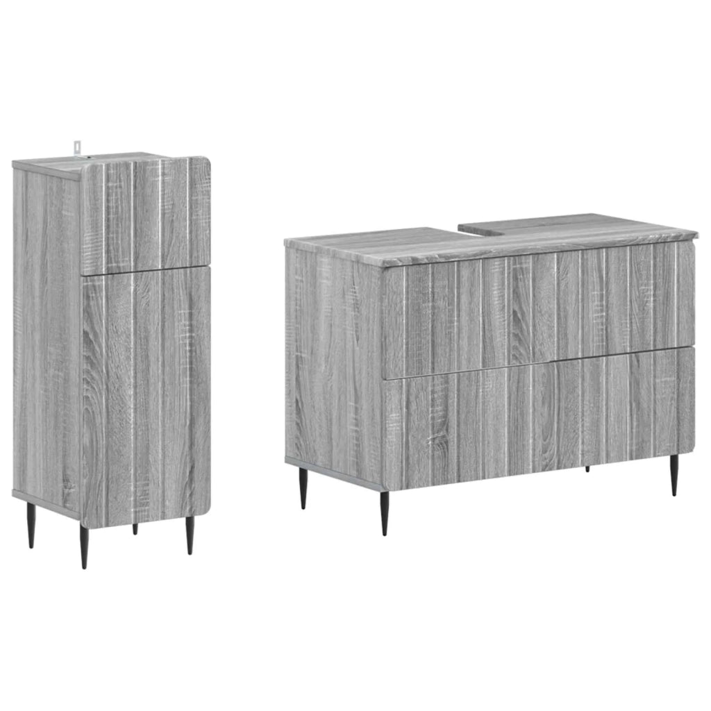 Set di Armadi da Bagno da 2 Pezzi ZWOLLE Sonoma grigio 3417681