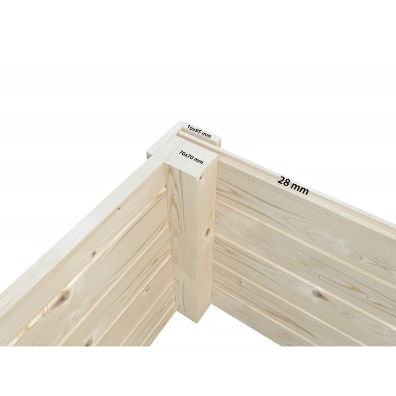 Casetta da giardino in legno 285x291 cm, pareti 28 mm con porta scorrevole vetrata in alluminio, per deposito attrezzi esterno - Esterni da Vivere