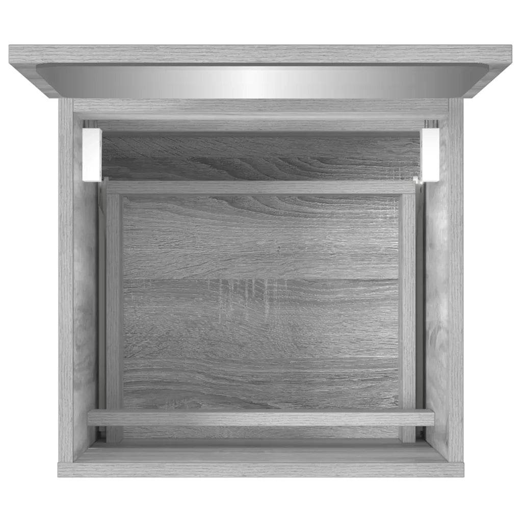 Mobile da Bagno con Specchio Grigio Sonoma in Legno Multistrato 820473