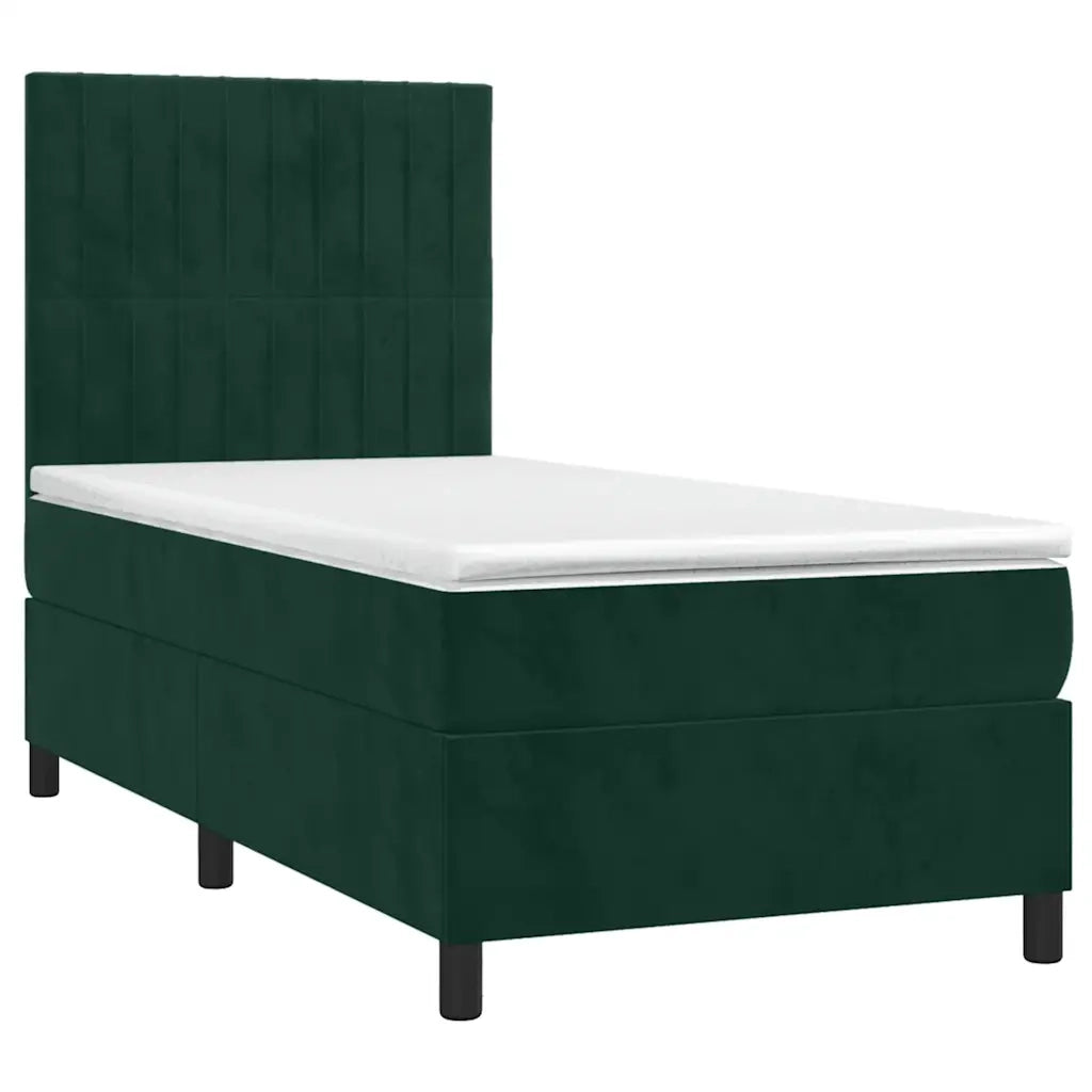 Giroletto a Molle con Materasso Verde Scuro 100x200 cm Velluto 3143130