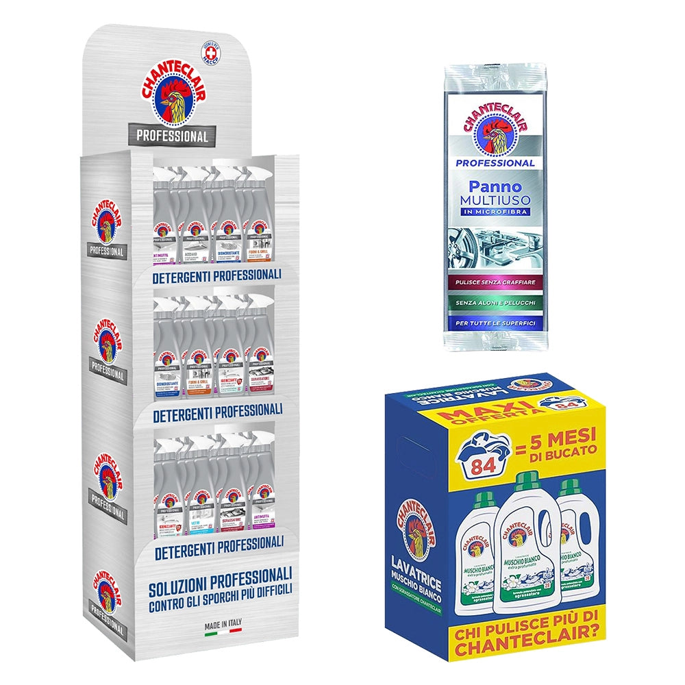 ESPOSITORE DETERGENTI 'CHANTECLAIR PROFESSIONAL' 48 pz da 700 ml cad. - con omaggi  - CHANTECLAIR