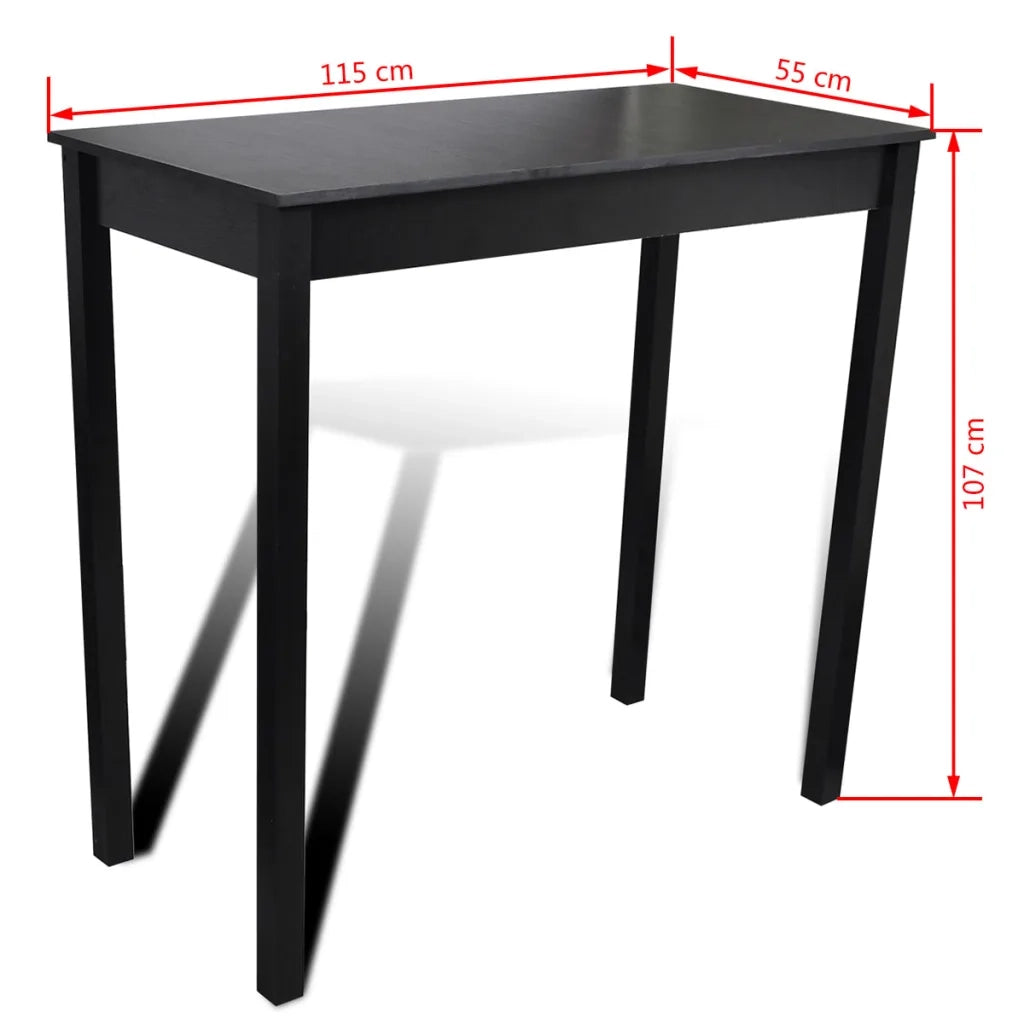 Set Tavolino da Bar con 2 Sgabelli Neri CFW8470203
