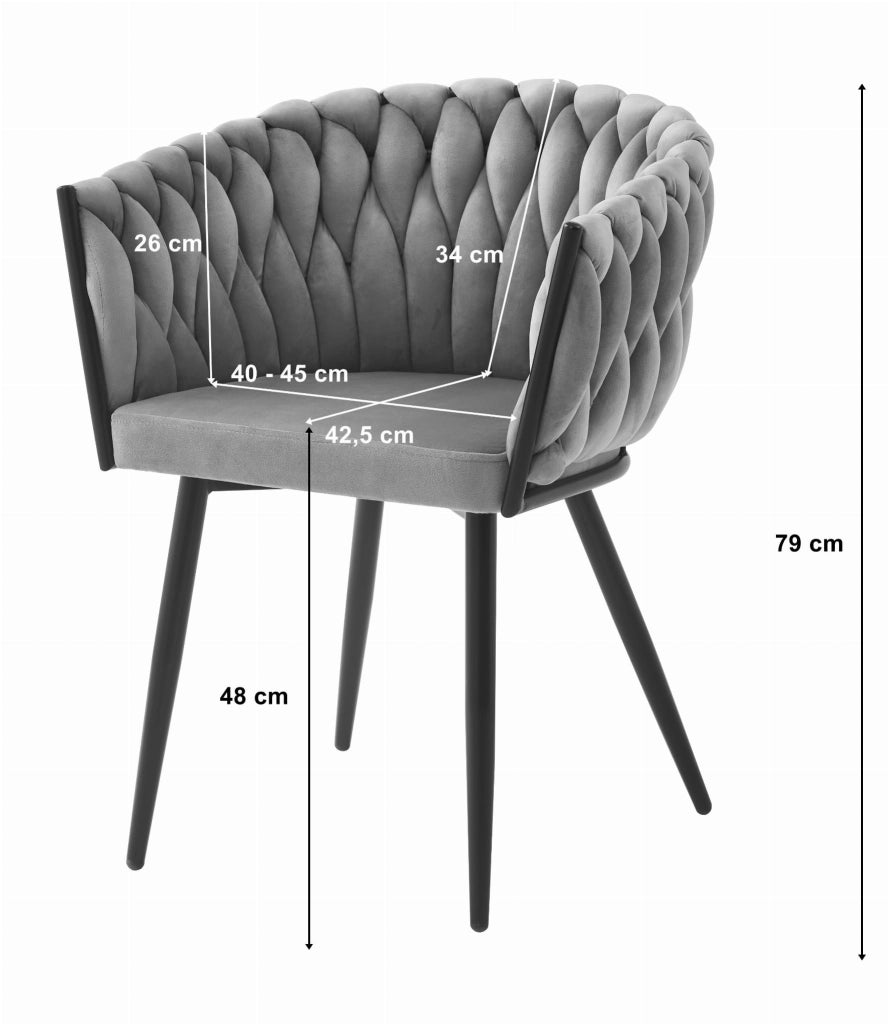 Valora MAYAN CHAIR Grigio chiaro Velluto imbottito x2