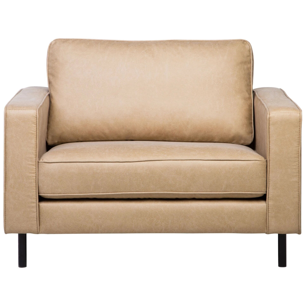 Set Divani Beige Ecopelle Divano 3 Posti Poltrona Minimalista Moderno