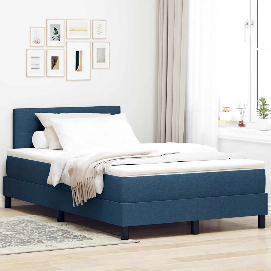 Letto a molle con materasso con led Blu 120 x 190 cm Tessuto