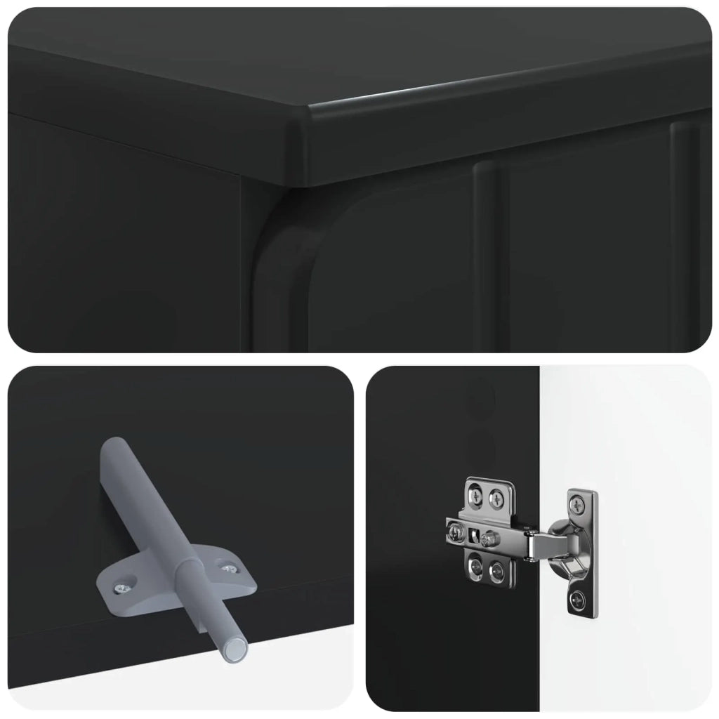 Set di armadietti da bagno in 3 pezzi ZWOLLE Nero 3417433