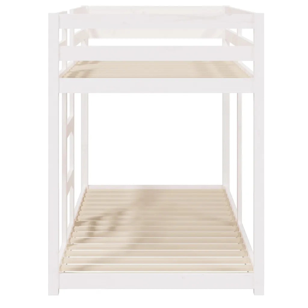 Letto singolo | Letto per adulti | Letto a Castello Bianco 80x200 cm in Legno Massello di Pino