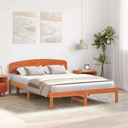 Letto matrimoniale | Letto per adulti | Struttura del letto Marrone cerato 140 x 200 cm Pino massello