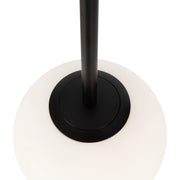 Maytoni Lampadario Minimal Basic Form Piccola 1 luce E14 nero metallo diffusore vetro bianco