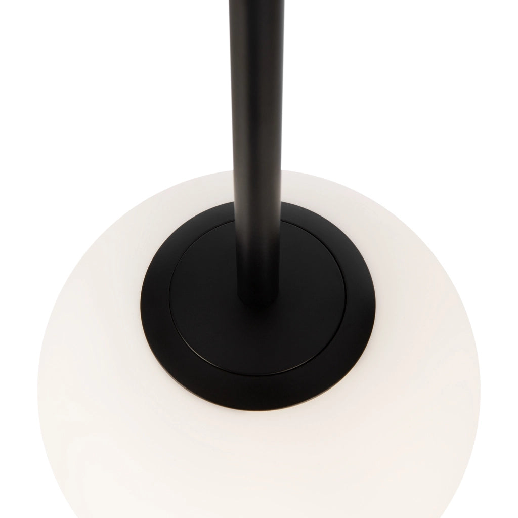 Maytoni Lampadario Minimal Basic Form Piccola 1 luce E14 nero metallo diffusore vetro bianco