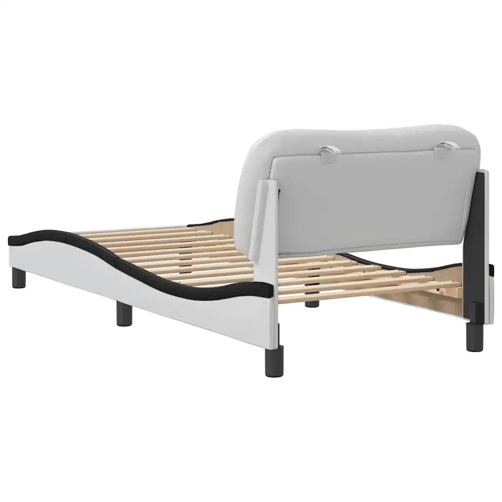 Giroletto senza Materasso Hvar Nero e Bianco 90x190 cm in Similpelle