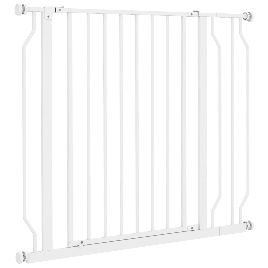 Barriera per Cani con Porta Regolabile 75-95 cm ¨C Minimal ¨C Bianco