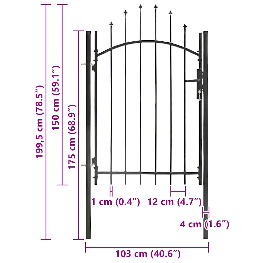 Cancello da Giardino Woerden in Acciaio 1x1,5 m Nero 143060