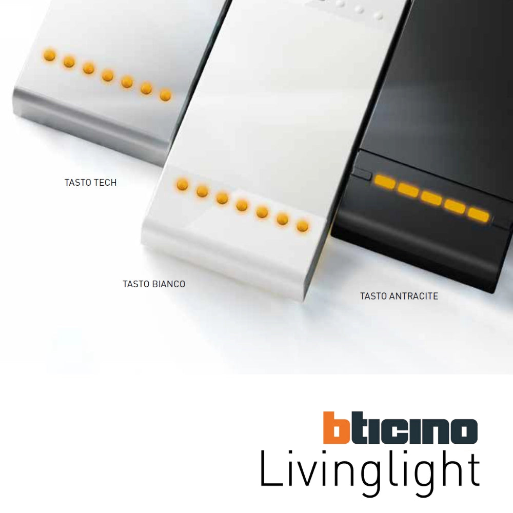 Bticino supporto plastica serie living light rettangolare 3 moduli ln4703